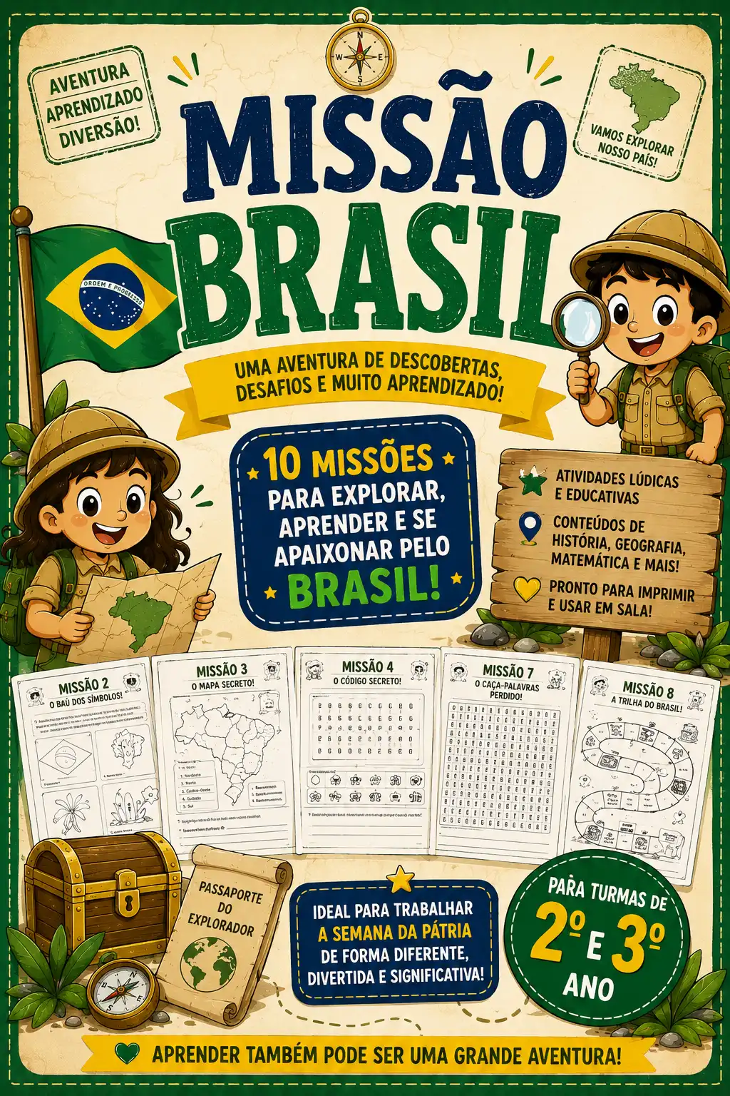 Missão Brasil – 10 Atividades Lúdicas | 2º e 3º Ano — capa do material