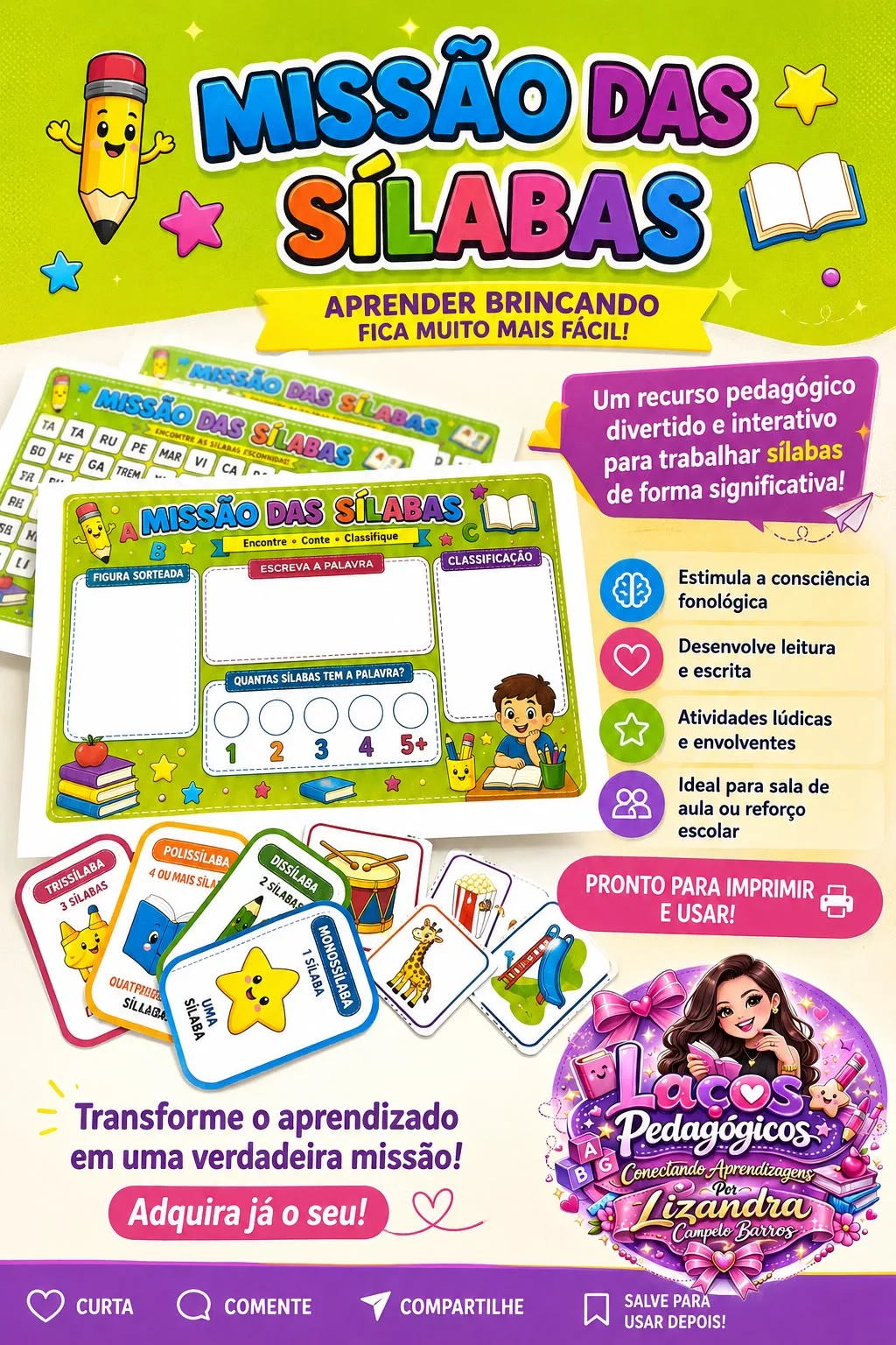 Missão das Sílabas: Jogo para Alfabetização — capa do material