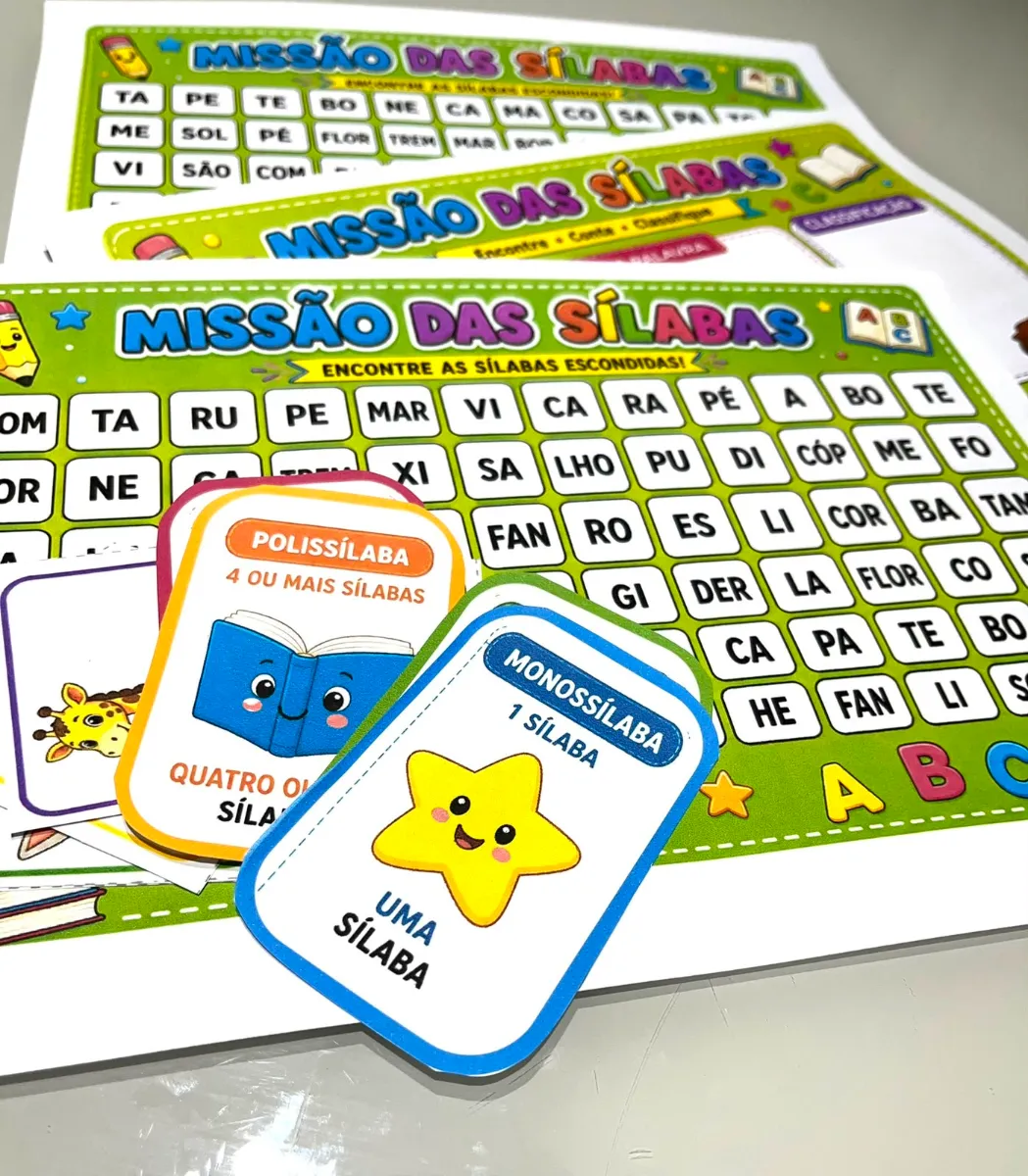 Missão das Sílabas - Jogo Pedagógico: Alfabetização — amostra 1: Transforme a alfabetização em uma brincadeira divertida,…
