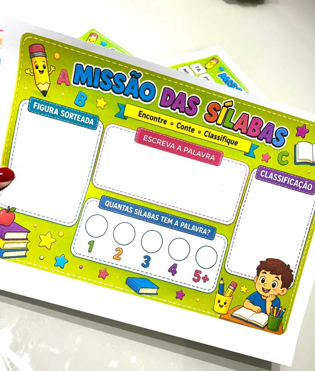 Missão das Sílabas - Jogo Pedagógico: Alfabetização — amostra 2: Transforme a alfabetização em uma brincadeira divertida,…