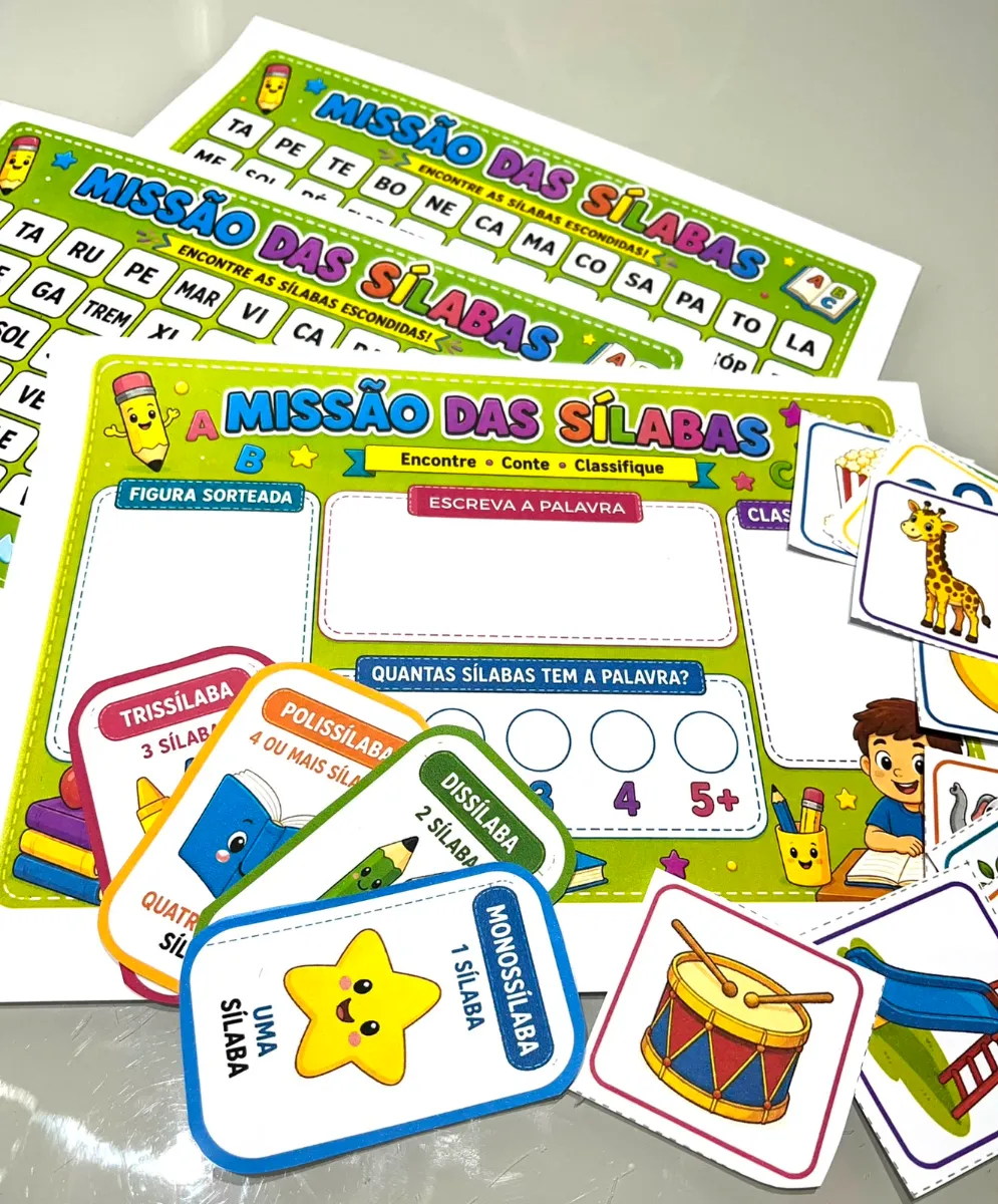 Missão das Sílabas - Jogo Pedagógico: Alfabetização — amostra 5: Transforme a alfabetização em uma brincadeira divertida,…
