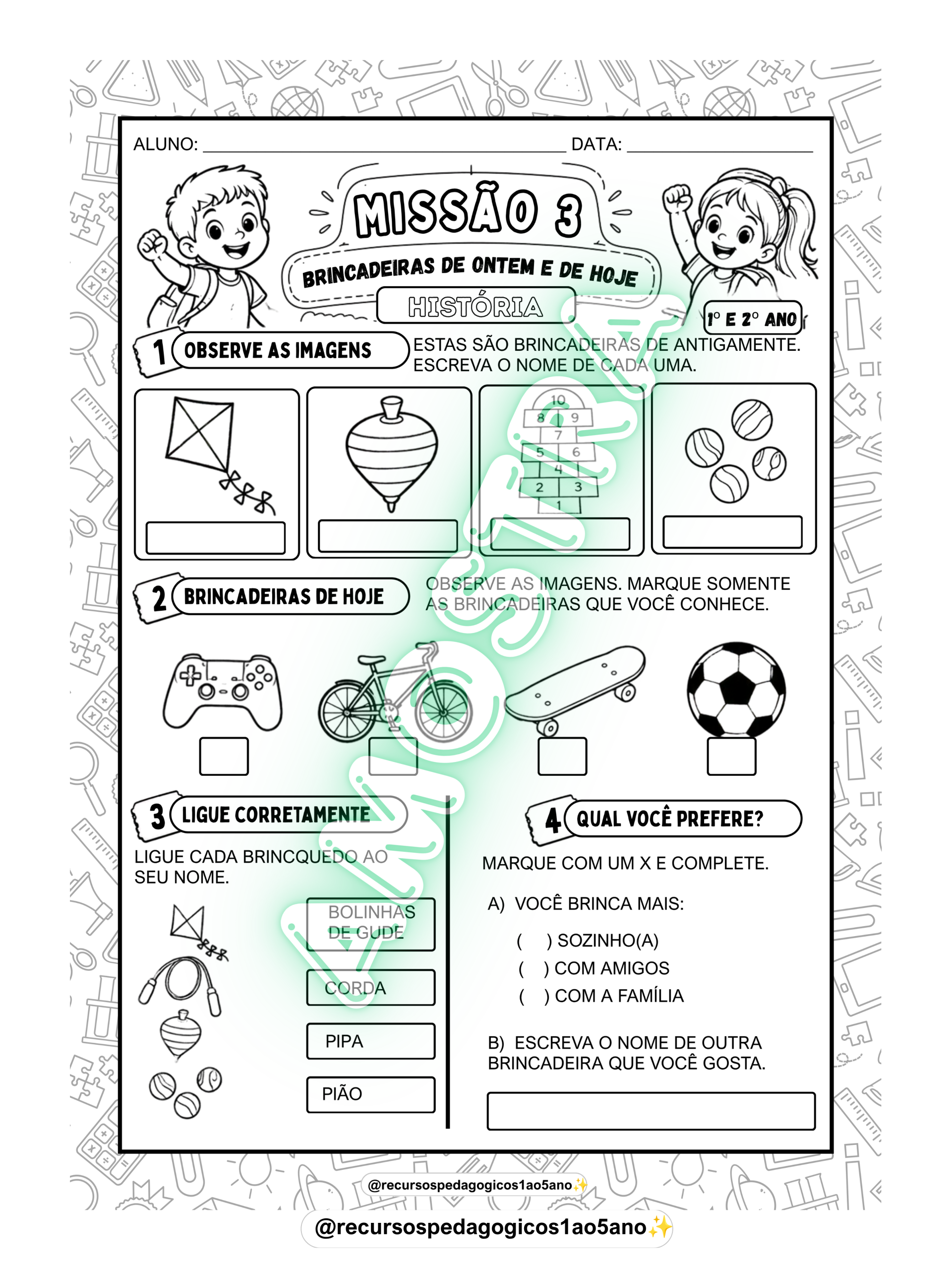 Missão Dia das Crianças – Atividades Lúdicas para 1º e 2º Ano | Alfabetização — amostra 3: Para quem é indicado