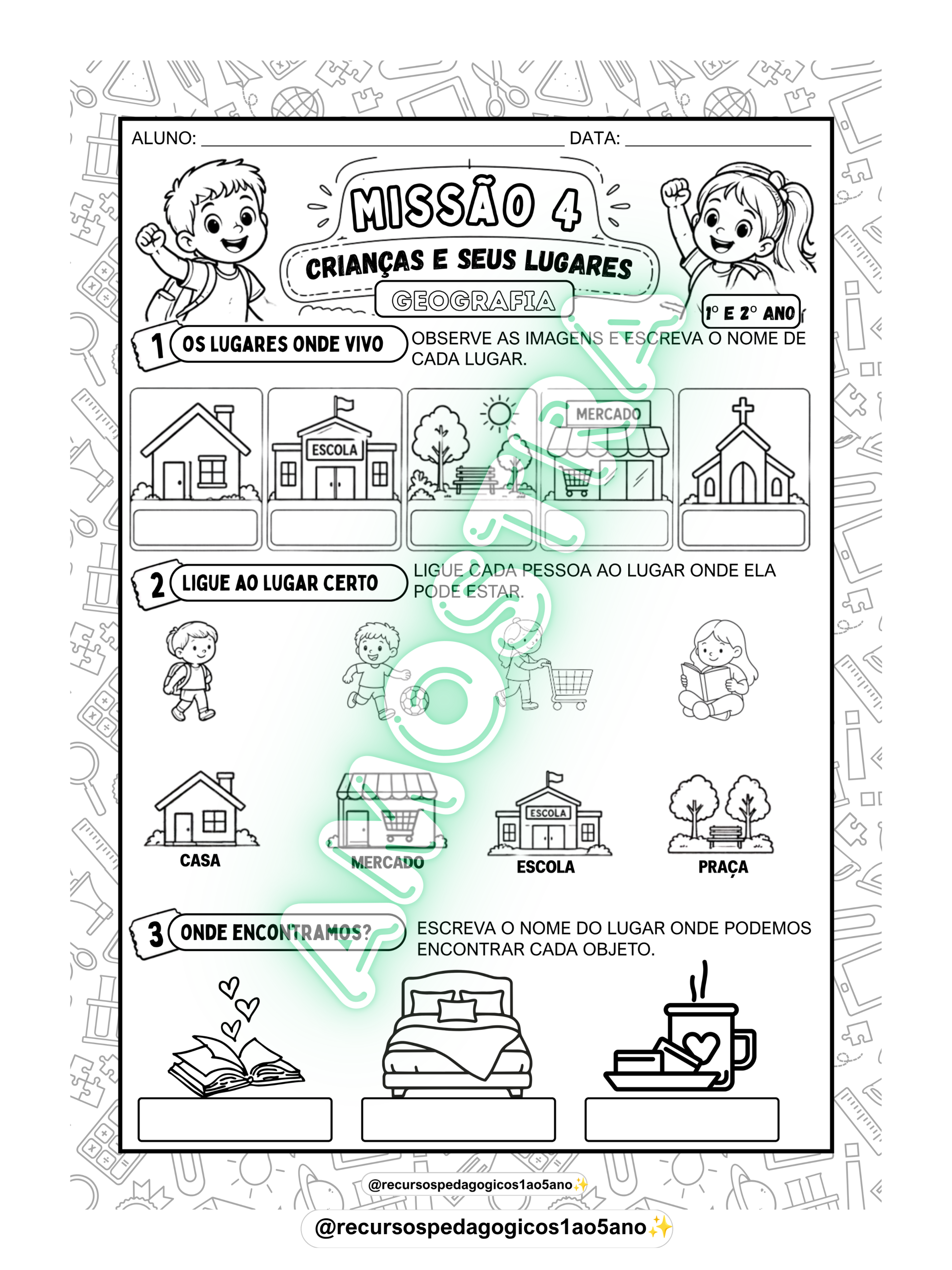 Missão Dia das Crianças – Atividades Lúdicas para 1º e 2º Ano | Alfabetização — amostra 5: Missão Dia das Crianças –…