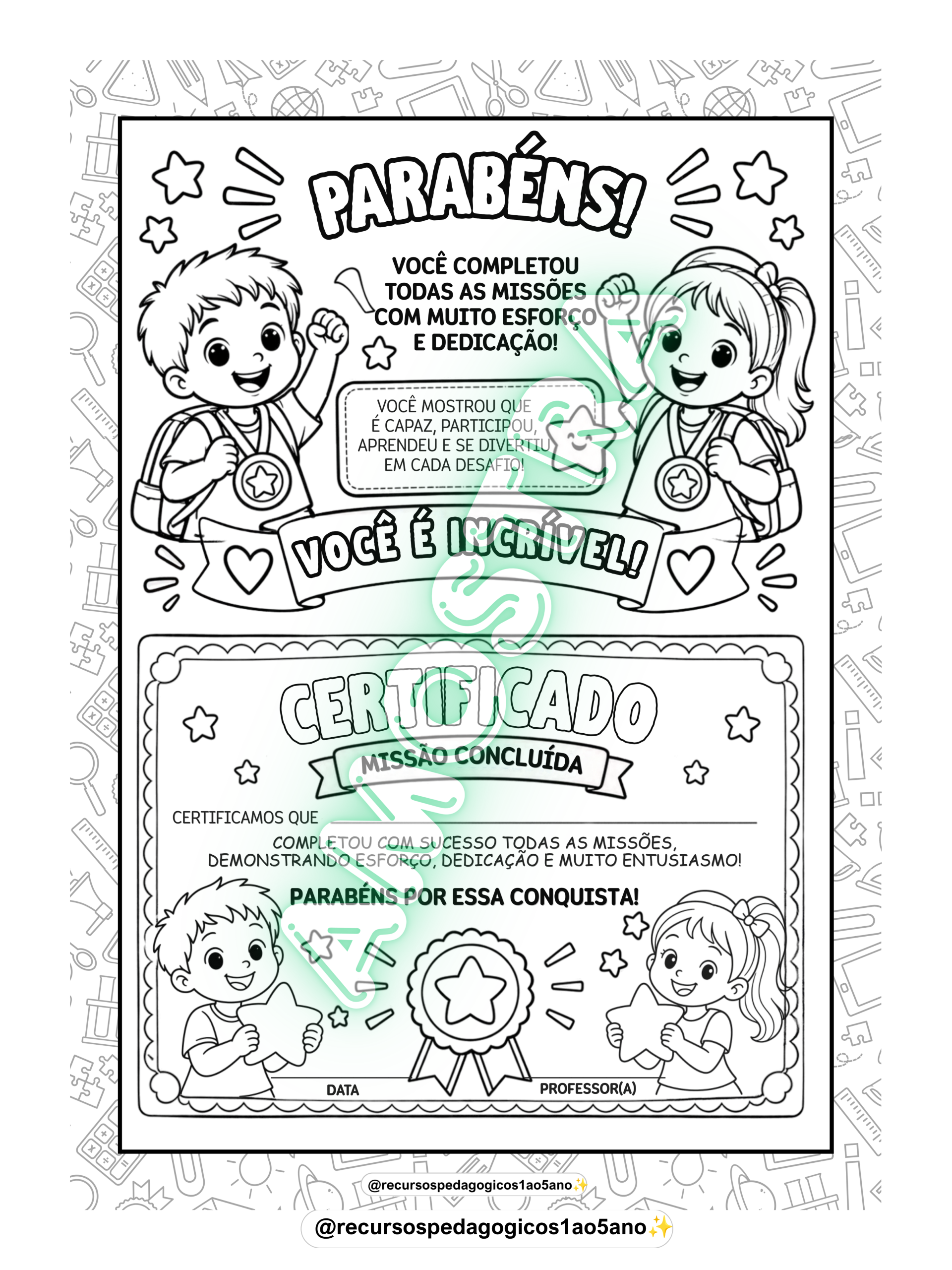 Missão Dia das Crianças – Atividades para 4º e 5º Ano – PDF para Imprimir | Anos Iniciais — amostra 1: O que vem no material