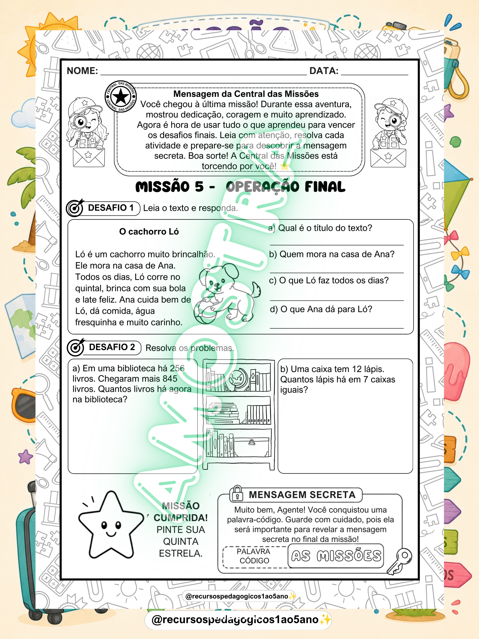 Missão Férias – 3º Ano | Revisão do 1º Semestre + Cartão – PDF para Imprimir — amostra 3: Formato e entrega Missão Férias – 3º Ano | Revisão do 1º Semestre + Cartão – PDF para Imprimir — amostra 3: Formato e entrega