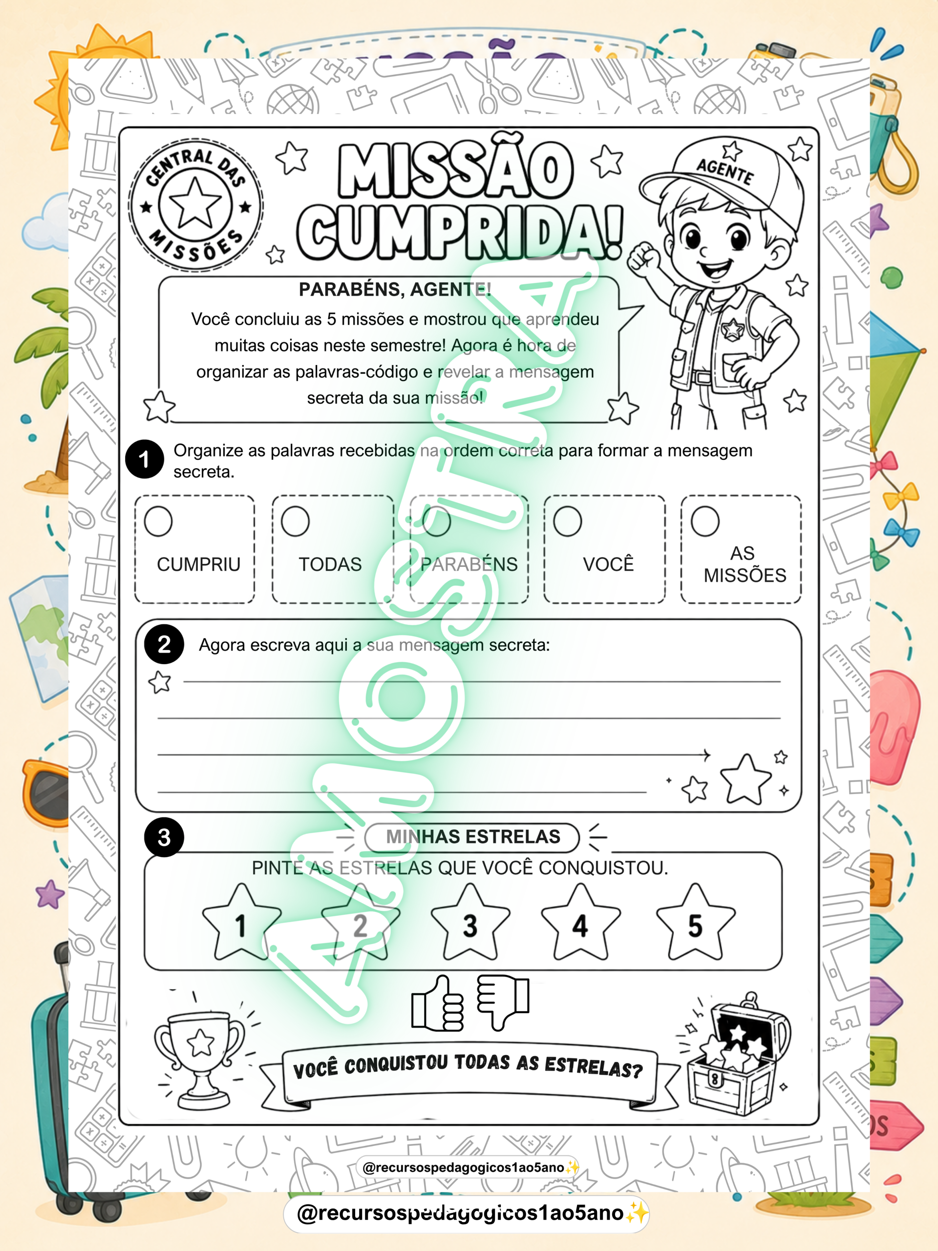 Missão Férias – 4º Ano | Revisão do 1º Semestre + Cartão – PDF para Imprimir — amostra 5: Missão Férias – 4º Ano - Revisão… Missão Férias – 4º Ano | Revisão do 1º Semestre + Cartão – PDF para Imprimir — amostra 5: Missão Férias – 4º Ano - Revisão…