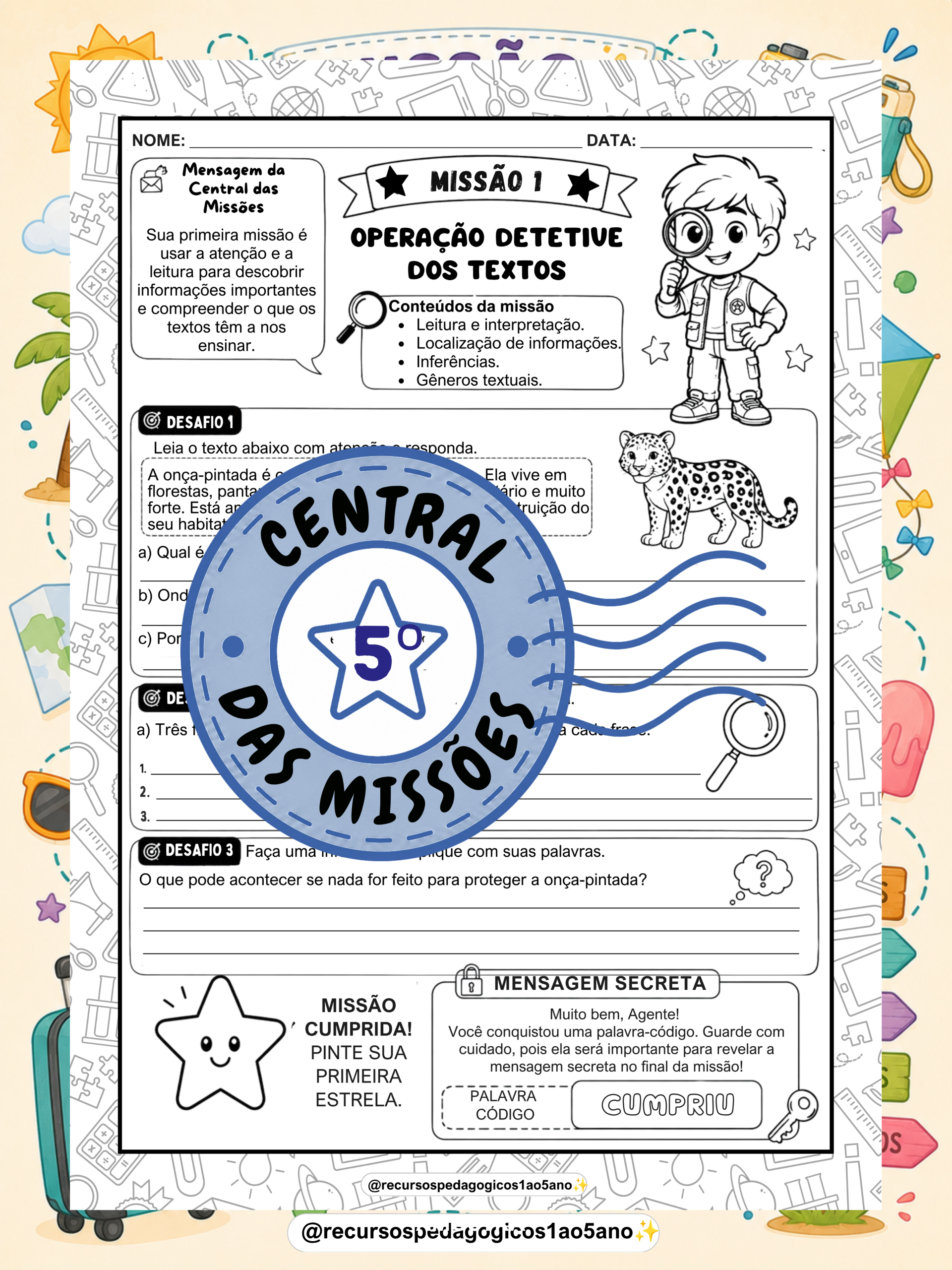 Missão Férias – 5º Ano | Revisão do 1º Semestre + Cartão – PDF para Imprimir — amostra 1: Sobre o Missão Férias – 5º Ano |… Missão Férias – 5º Ano | Revisão do 1º Semestre + Cartão – PDF para Imprimir — amostra 1: Sobre o Missão Férias – 5º Ano |…