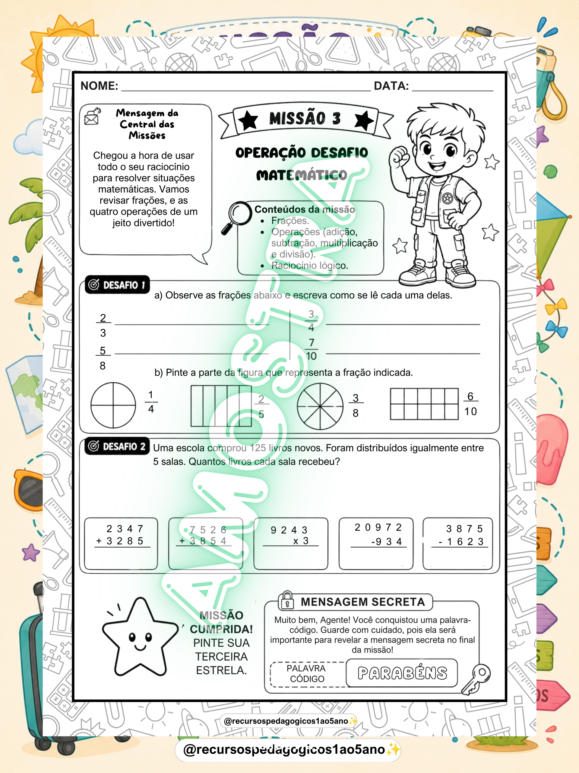 Missão Férias – 5º Ano | Revisão do 1º Semestre + Cartão – PDF para Imprimir — amostra 2: Para quem é indicado Missão Férias – 5º Ano | Revisão do 1º Semestre + Cartão – PDF para Imprimir — amostra 2: Para quem é indicado