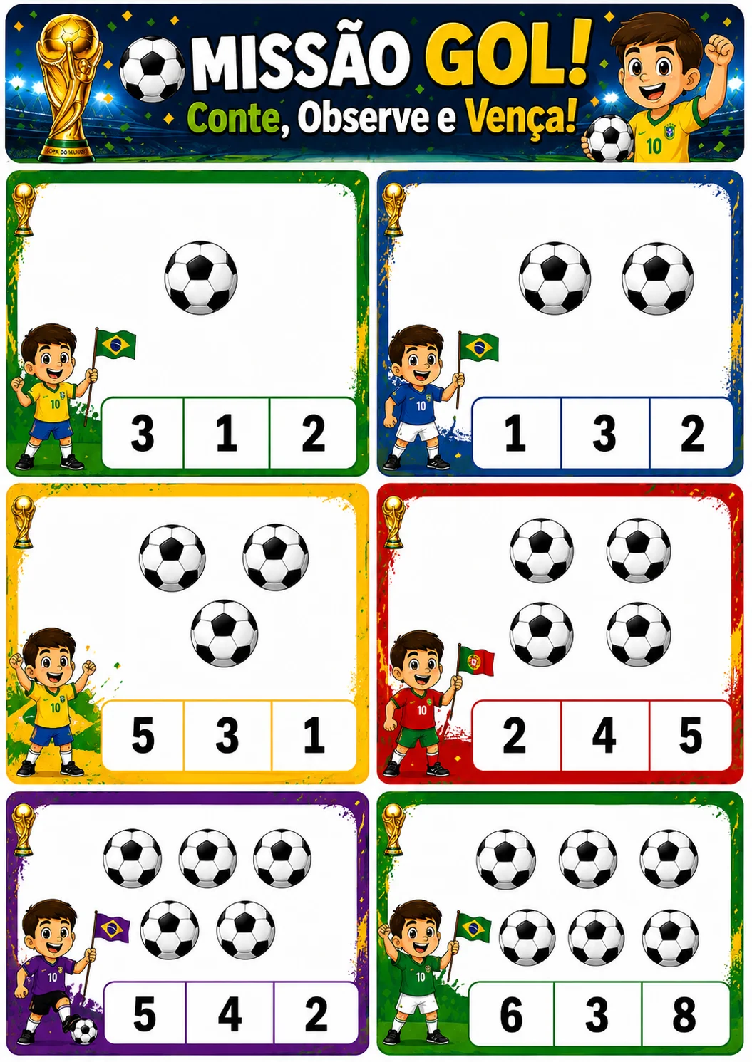 ⚽🏆 MISSÃO GOL! – Conte, Observe e Vença! 🏆⚽ — amostra 1: Leve a emoção da Copa do Mundo para a sala de aula com um…