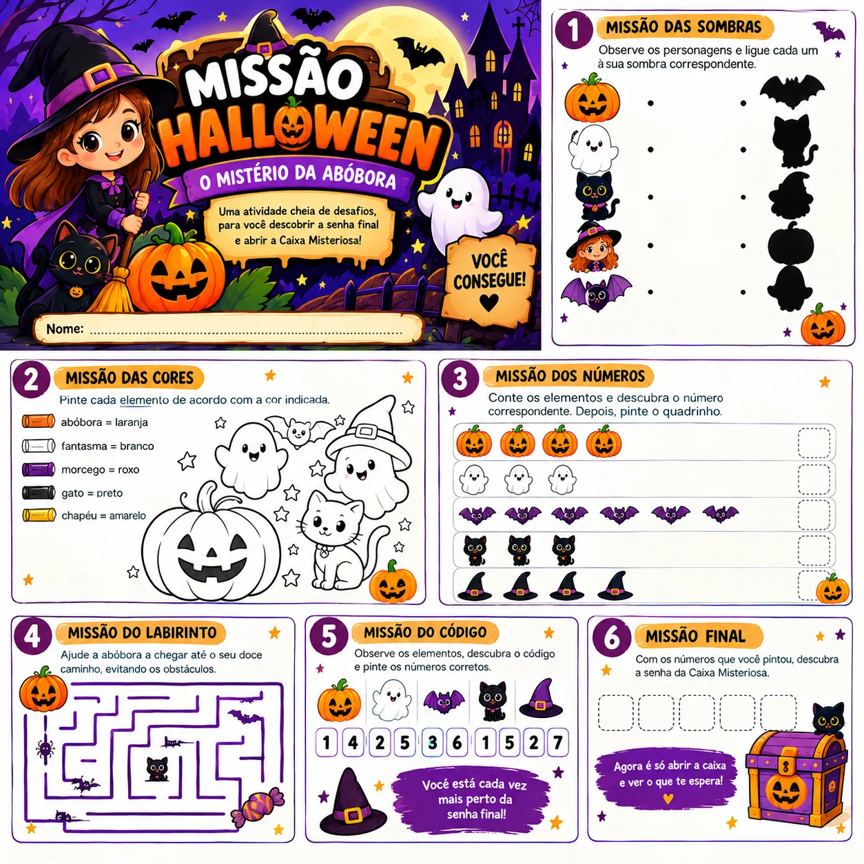 Missão Halloween – O Mistério da Abóbora | Atividade Interativa — amostra 1: Uma divertida missão de Halloween com…