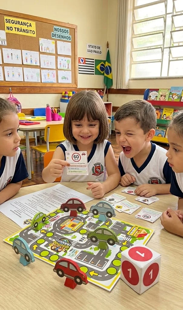Missão: Trânsito Seguro – Jogo Educativo para Crianças — amostra 1: Jogo educativo sobre trânsito em que as crianças…