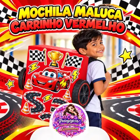 Mochila Maluca Carrinho Vermelho em PDF | Elementos — capa do material