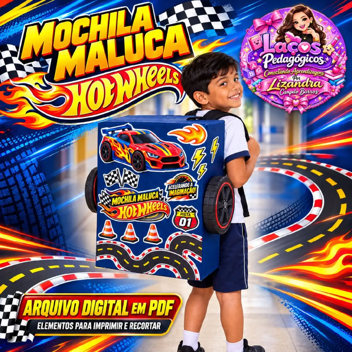 : Mochila Maluca Hot Wheels em PDF | Carrinho e Elementos — Datas comemorativas para Educação Infantil: Transforme uma…