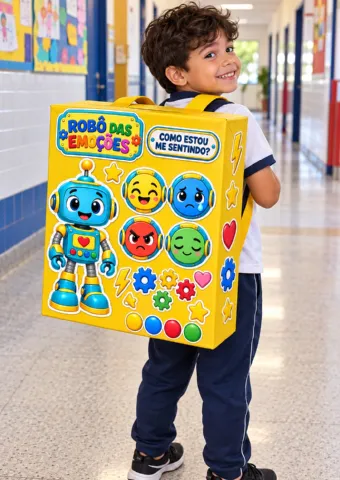 Mochila Maluca Robô das Emoções em PDF / Elementos — capa do material