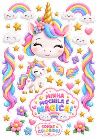 Mochila Maluca Unicórnio em PDF | Elementos para Imprimir — amostra 1: Transforme uma caixa em uma mochila maluca de…