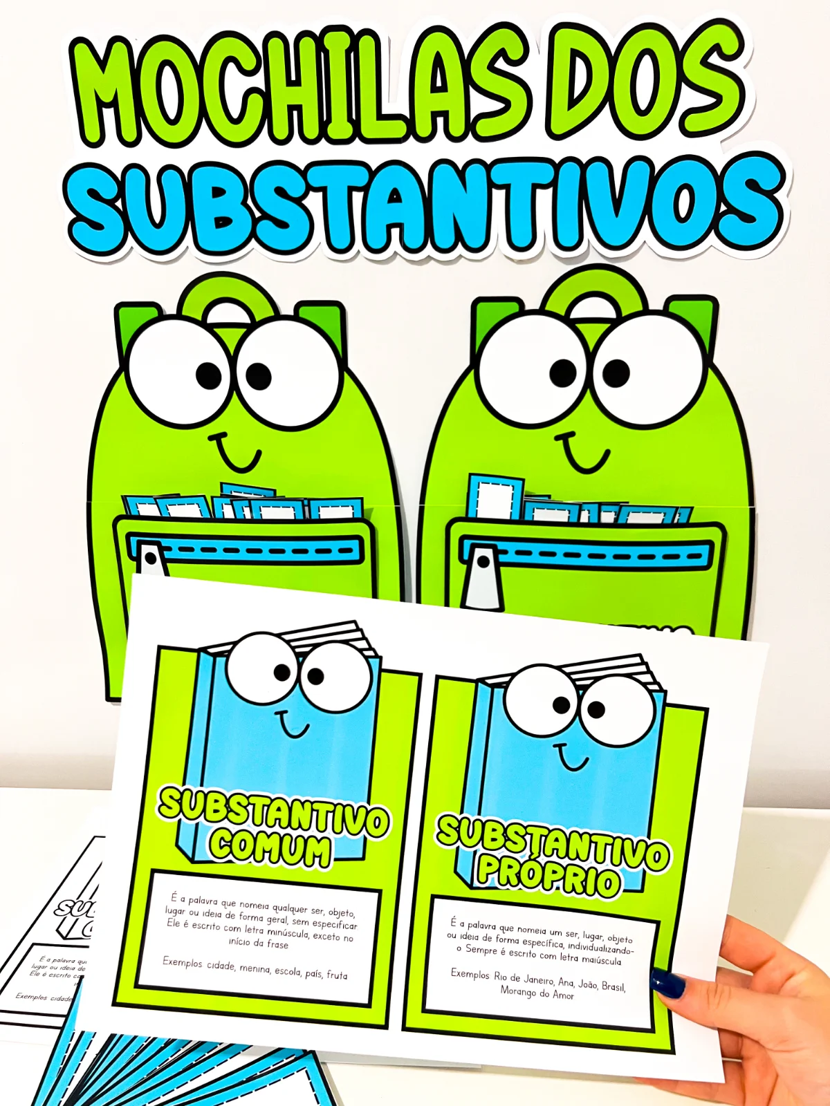 Mochilas dos Substantivos – Recurso Pedagógico de Língua Portuguesa — amostra 6: Atividade Mochilas dos Substantivos para…