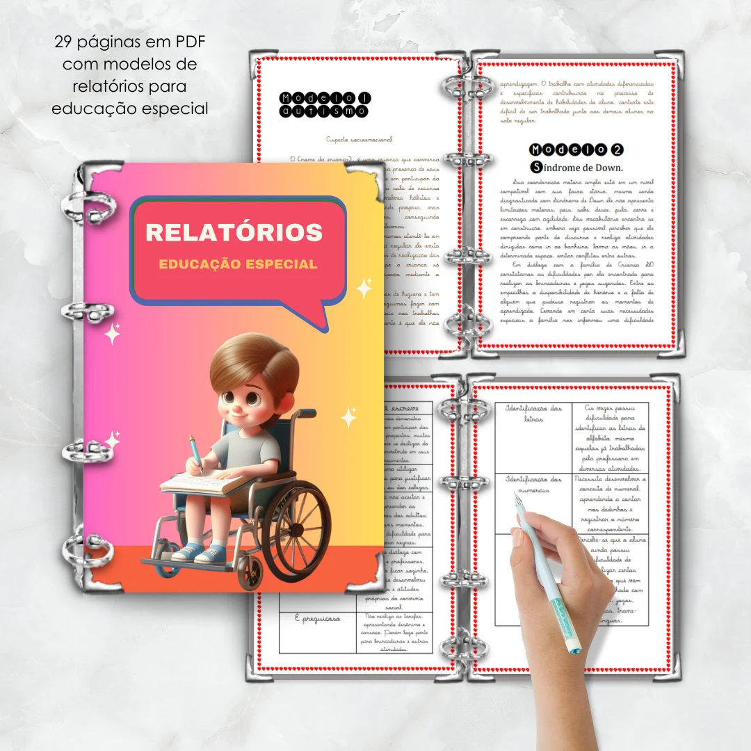 MODELO DE RELATÓRIO EDUCAÇÃO ESPECIAL - PARA PROFESSORES — capa do material