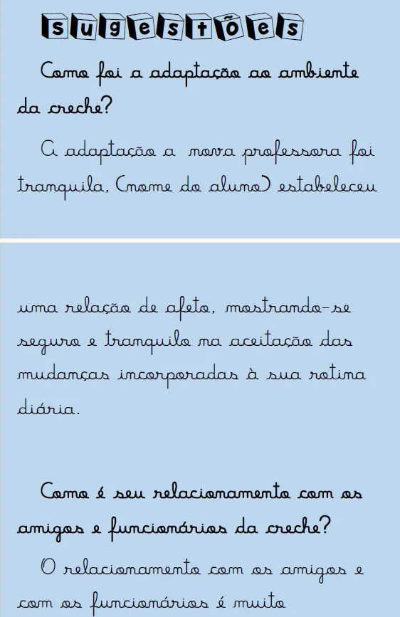 MODELOS DE RELATÓRIO - BERÇÁRIO ED INFANTIL — amostra 3: São 35 páginas em PDF , com modelos de relatórios e sugestões de…