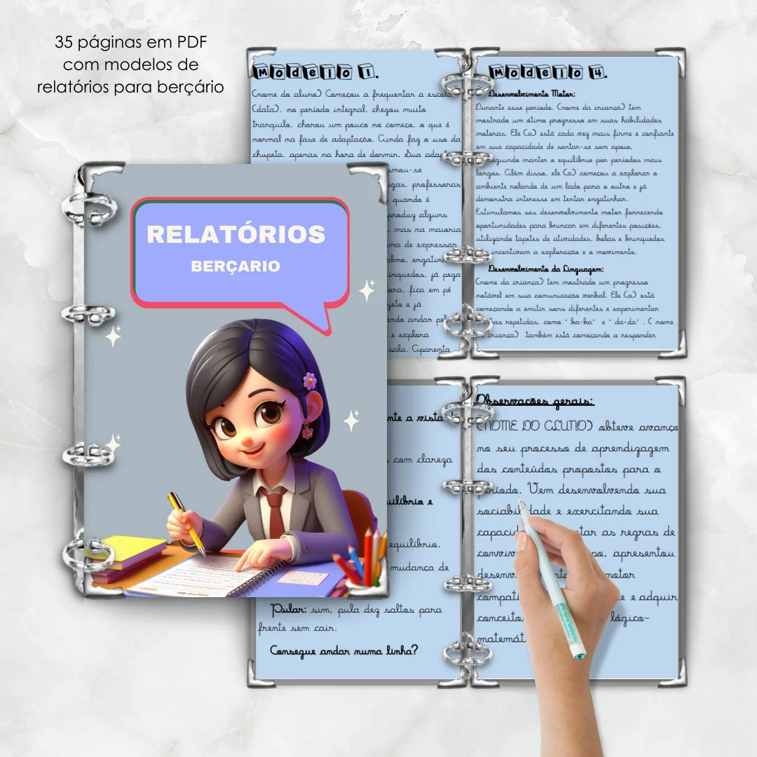 MODELOS DE RELATÓRIO - BERÇÁRIO ED INFANTIL — capa do material