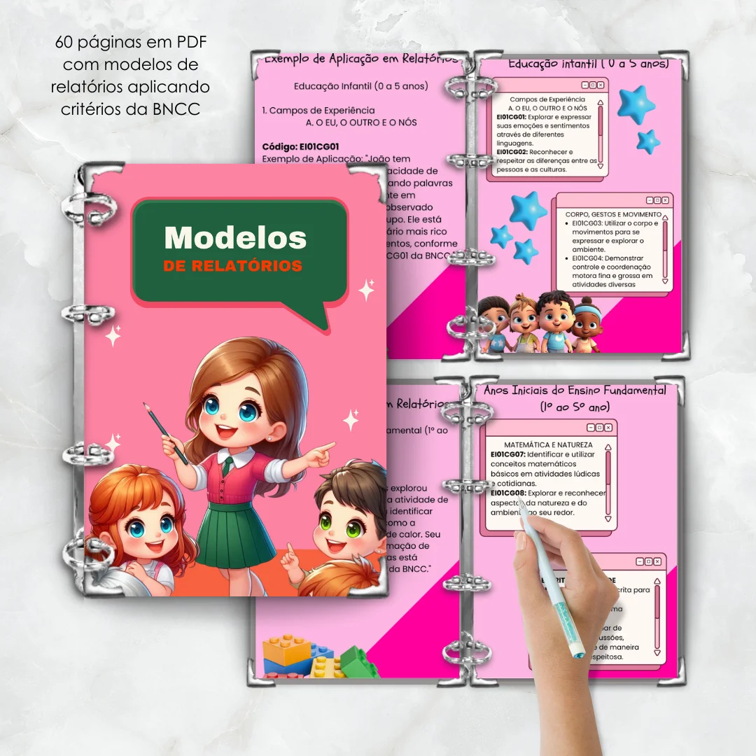 MODELOS PRONTOS DE RELATÓRIO - PARA PROFESSORES — capa do material