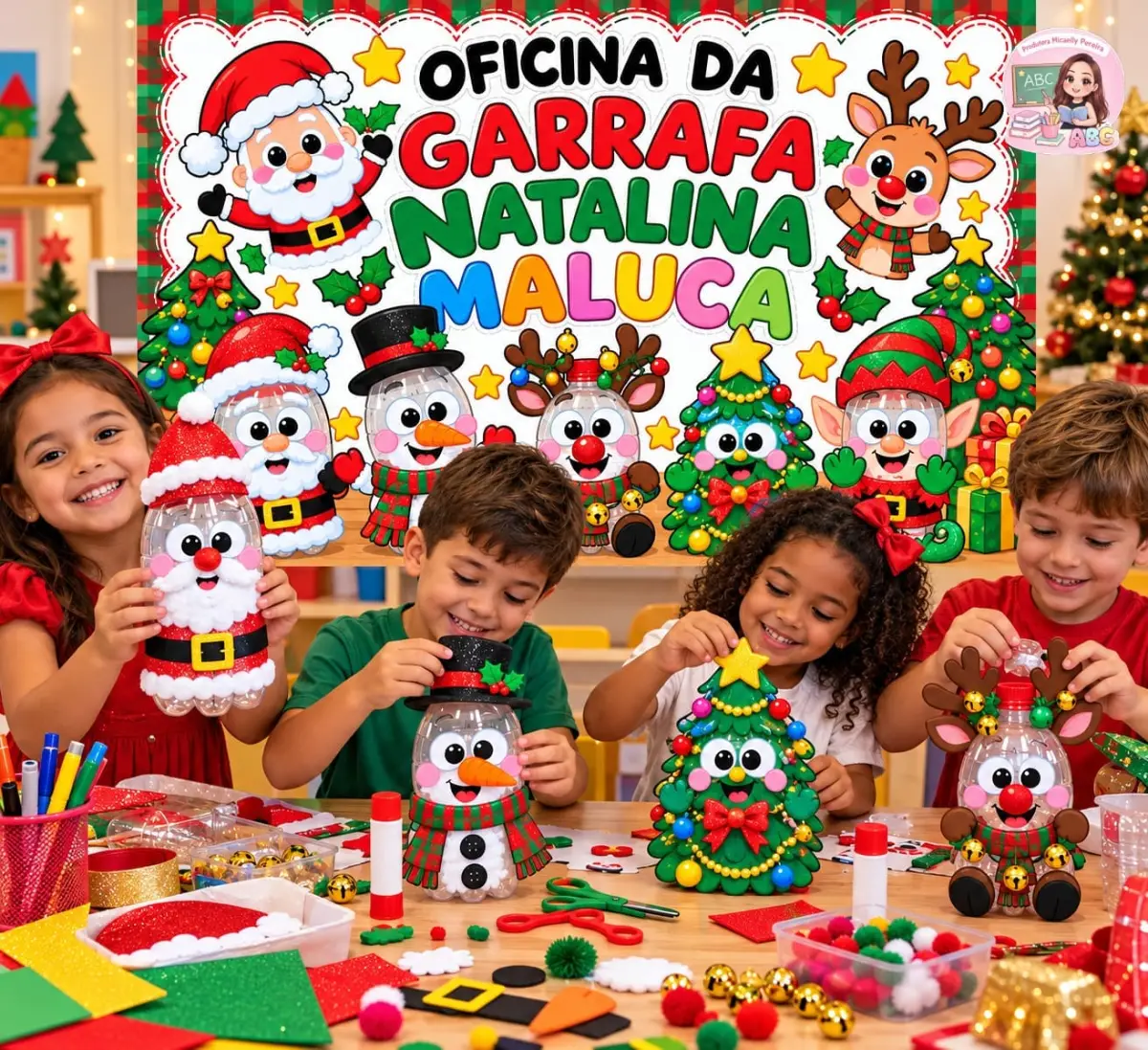 Moldes de Natal para imprimir – Kit Garrafa Natalina Maluca — Atividades para Educação Infantil: Organize uma oficina…