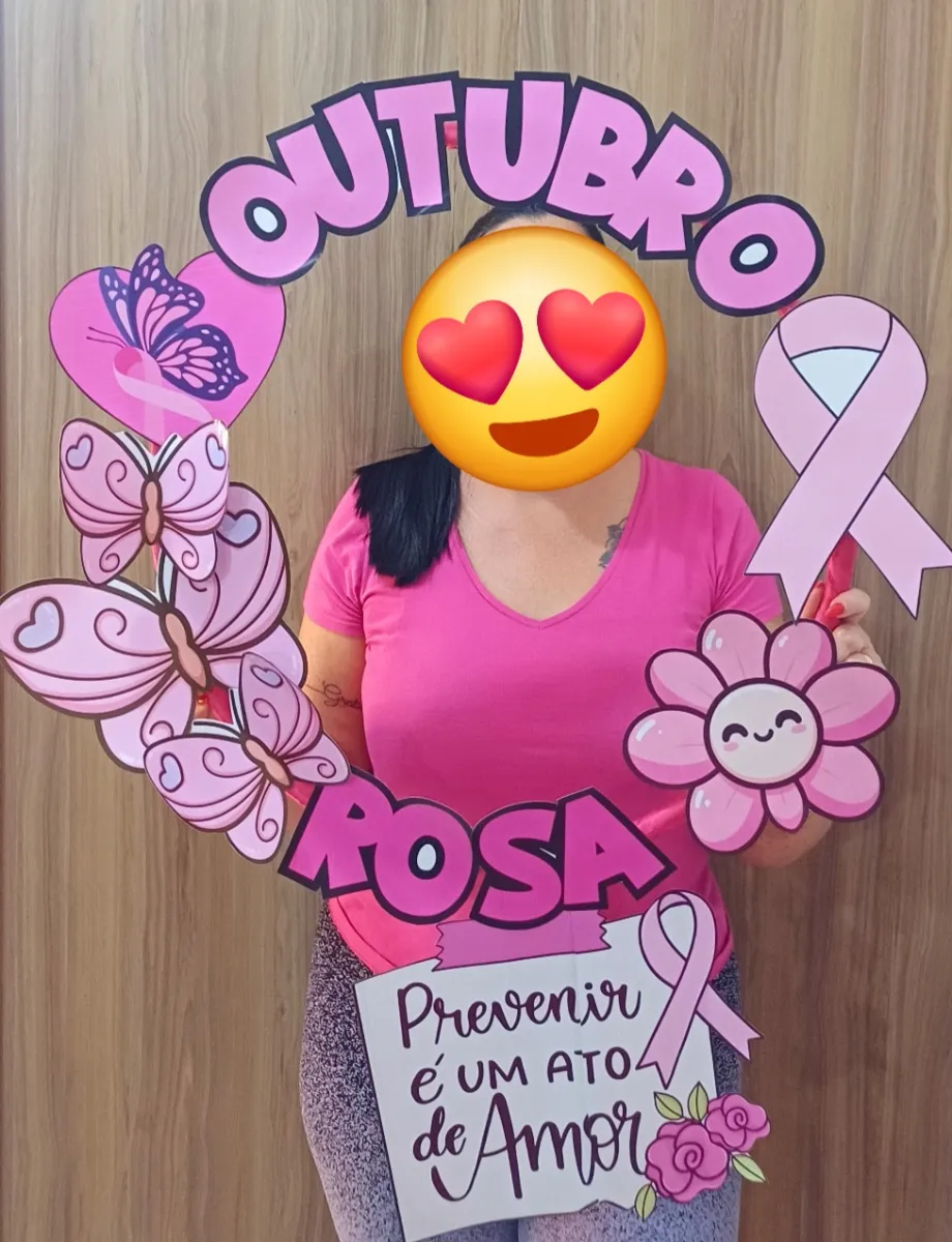 Moldura Bambolê Outubro Rosa - Cuidar-se é um ato de Amor — amostra 2: Decoração para usar no bambolê para fazer lindas…