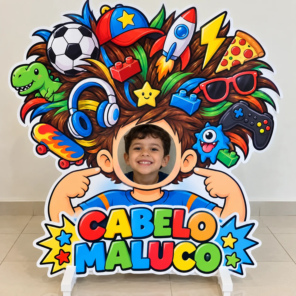 Moldura cabelo maluco para fotos meninas e meninos — capa do material