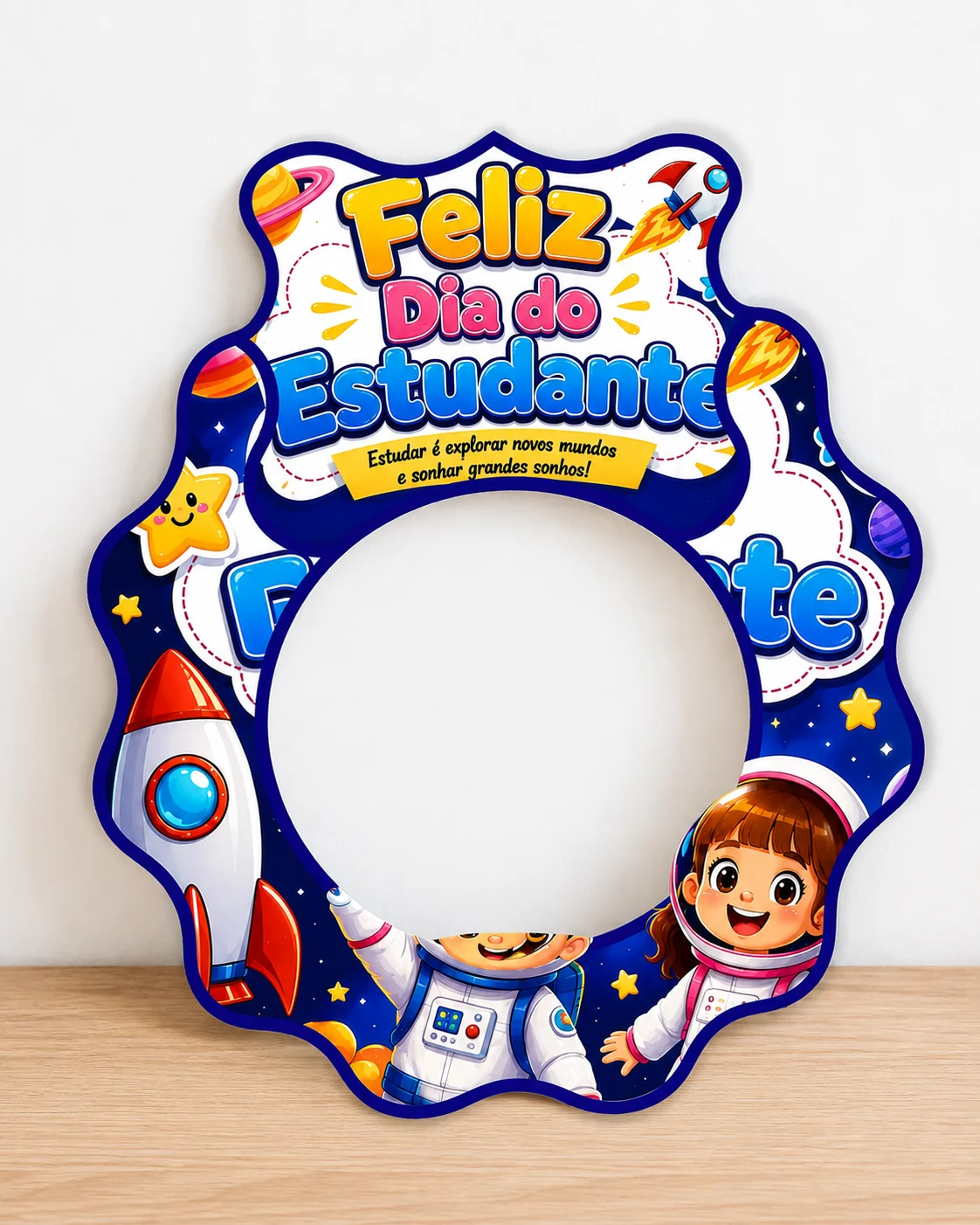 MOLDURA + CARTÃO: FELIZ DIA DO ESTUDANTE — amostra 1: 📋 Informações Importantes do Material: