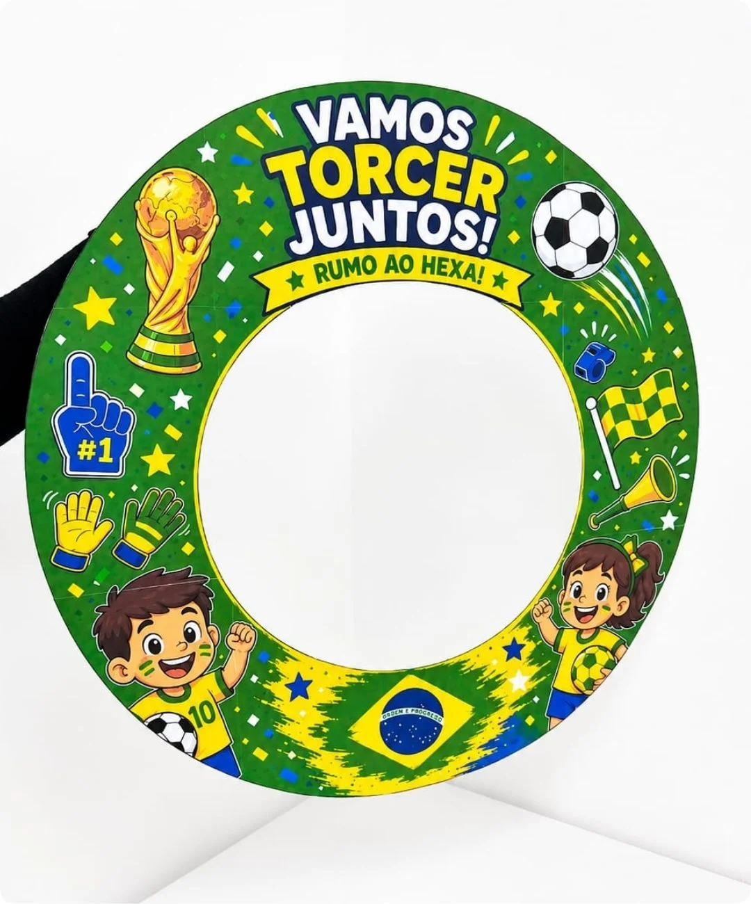 Moldura de Copa para imprimir – Educação Infantil e Anos Iniciais — amostra 1: Da impressão ao registro da torcida