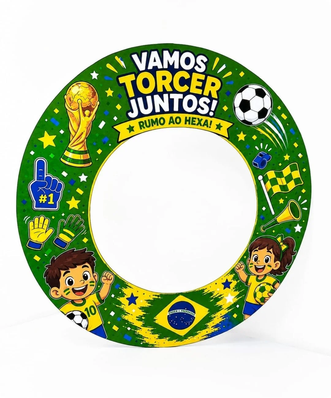 Moldura de Copa para imprimir – Educação Infantil e Anos Iniciais — amostra 2: Como aplicar com as crianças