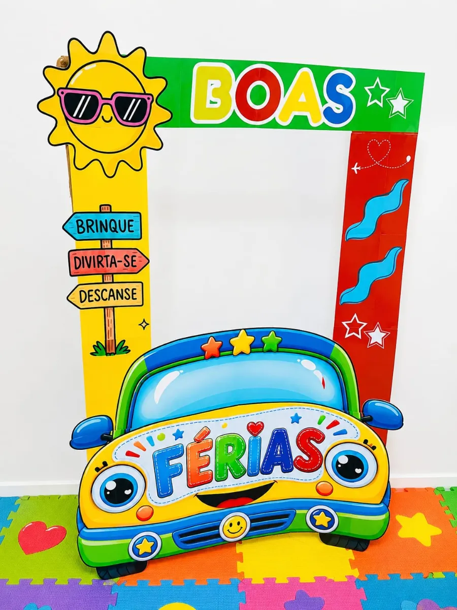 Moldura de Férias Tema Carrinho PDF — amostra 3: Moldura de Férias Tema Carrinho em PDF para imprimir (1,59m x 80cm), ideal…