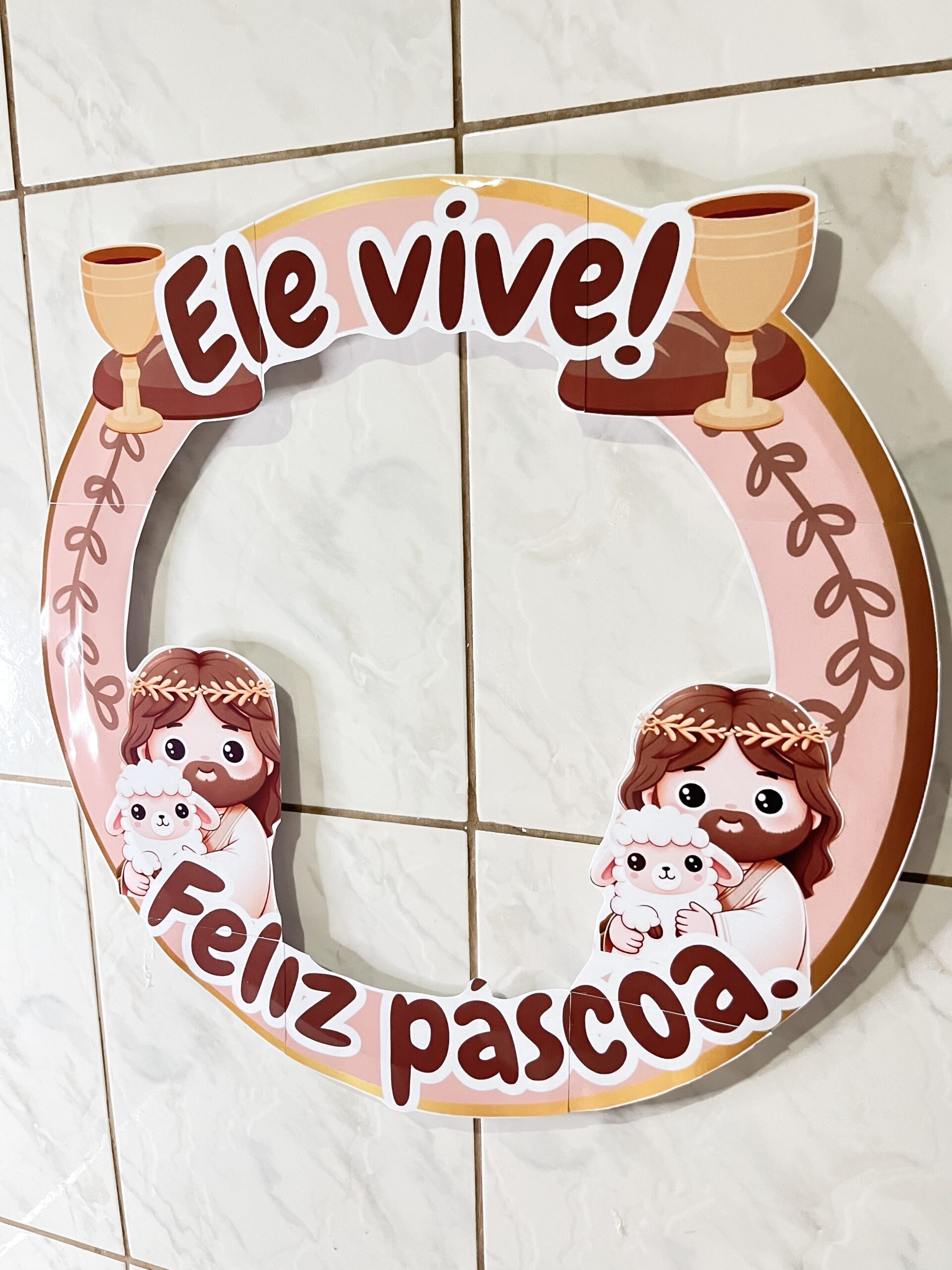 Moldura de foto/ bambolê: páscoa criastã – Material Pedagógico — amostra 3: Celebre a Páscoa com fé e alegria