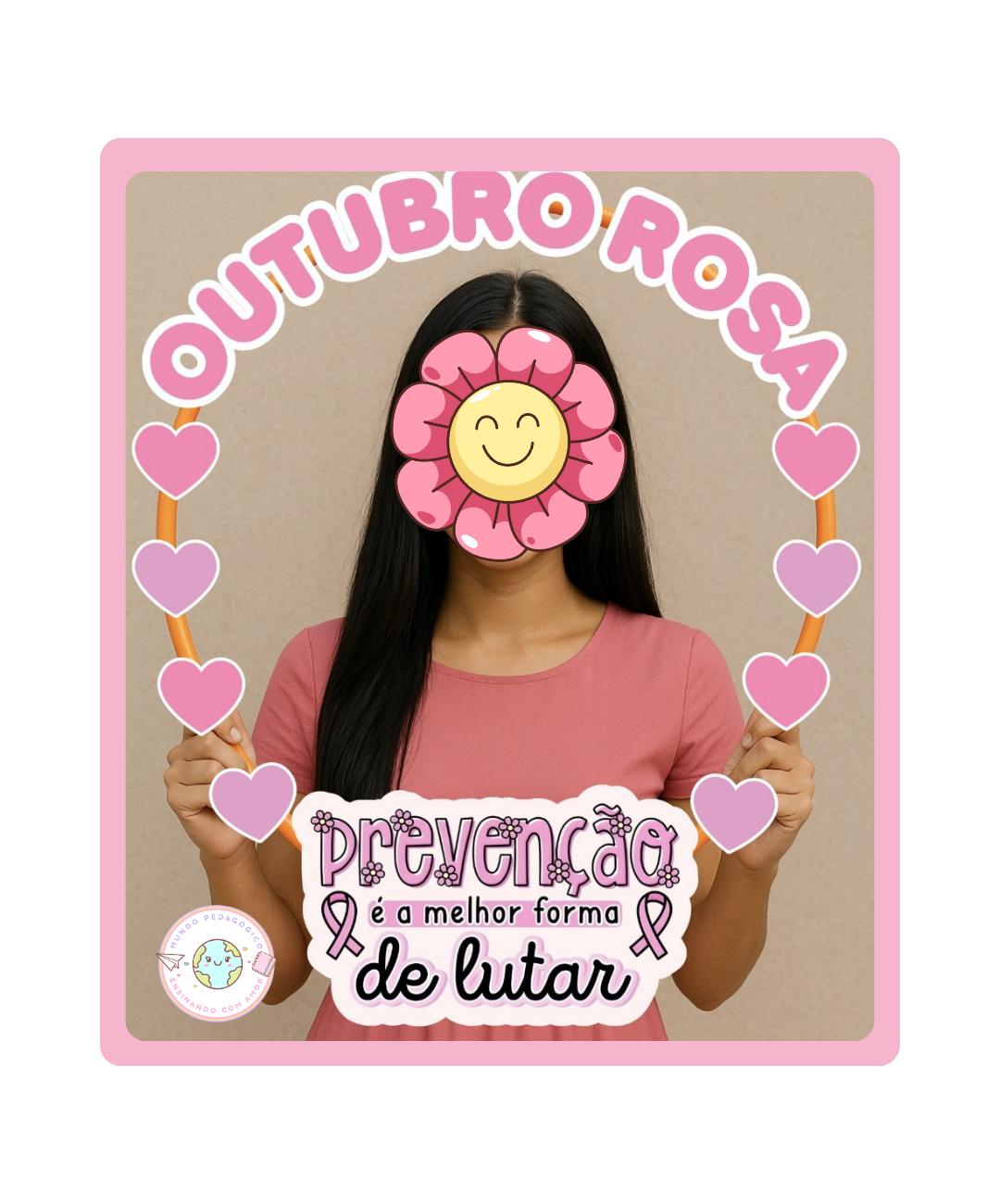 Moldura de Outubro Rosa para imprimir — Datas comemorativas para Educação Infantil: Prepare um espaço para fotos e…