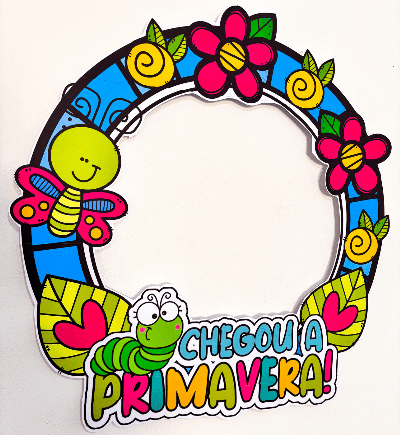 Moldura de Primavera para Bambolê: Decoração e Fotos na Escola — capa do material