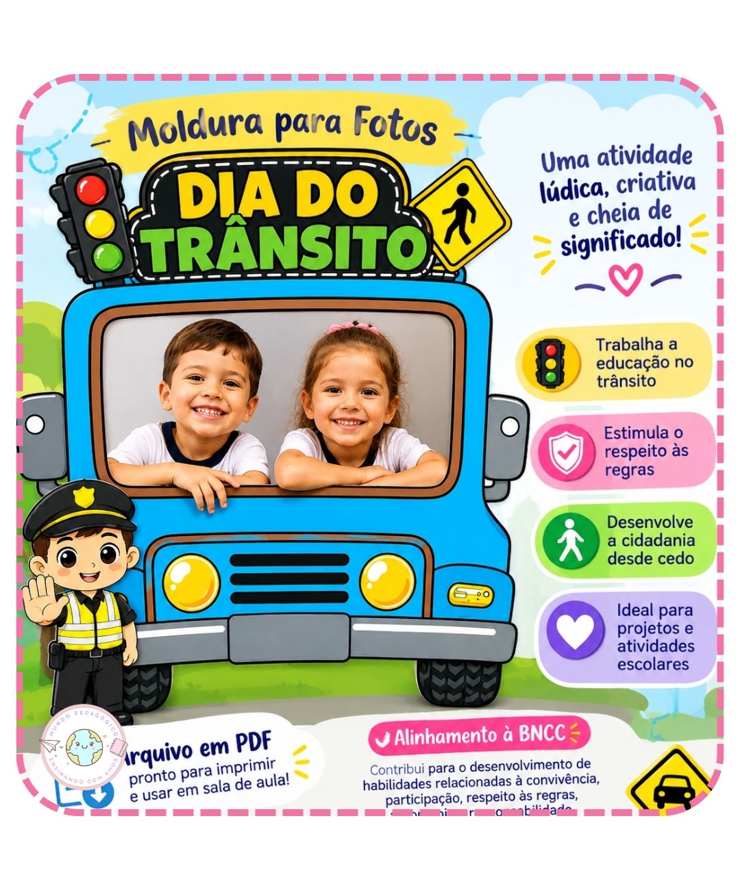 Moldura de trânsito para imprimir – Educação Infantil — capa do material
