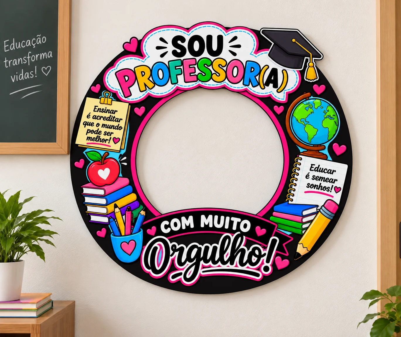 Moldura Dia dos Professores – Sou Professora — amostra 4: Moldura Sou Professora, com Muito Orgulho Moldura Dia dos Professores – Sou Professora — amostra 4: Moldura Sou Professora, com Muito Orgulho