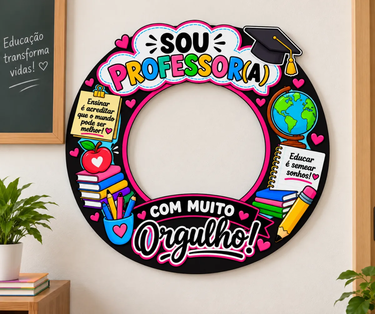 Moldura Dia dos Professores – Sou Professora — amostra 4: Moldura Sou Professora, com Muito Orgulho