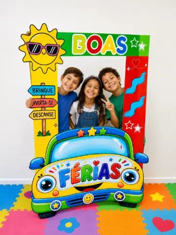 Moldura Férias Tema Carrinho PDF | Foto Escolar — capa do material