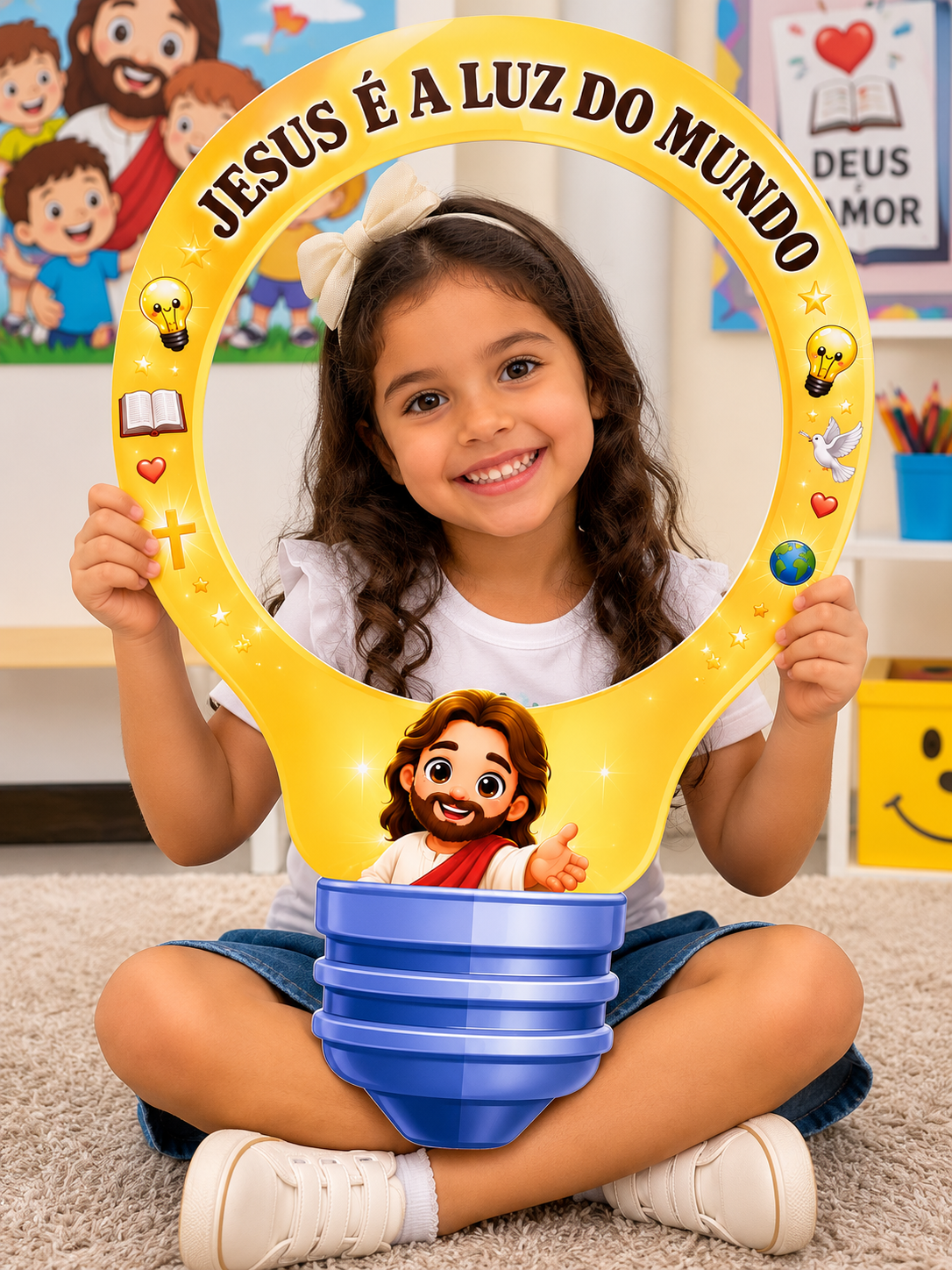 Moldura fotográfica - jesus é a luz do mundo – PDF para Imprimir — amostra 2: Formato e entrega