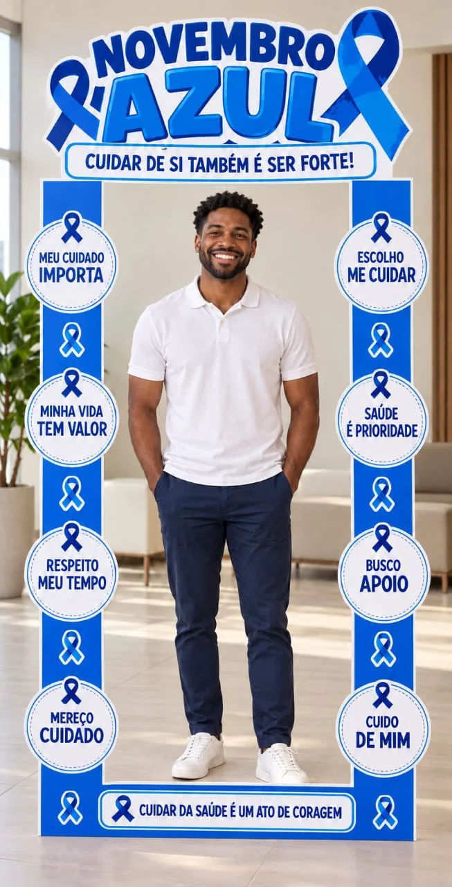 MOLDURA NOVEMBRO AZUL! Transforme seu espaço em um convite ao cuidado! — Atividades para Todas as séries: O Novembro Azul
