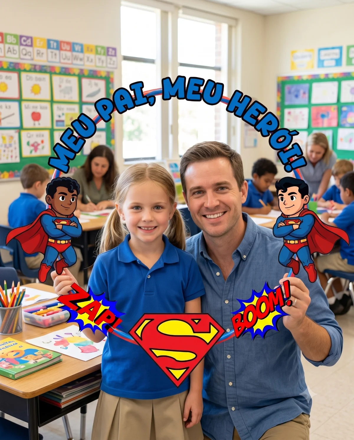 MOLDURA PARA BAMBOLÊ - MEU PAI, MEU HERÓI — Datas comemorativas para Educação Infantil: Torne o Dia dos Pais ainda mais…