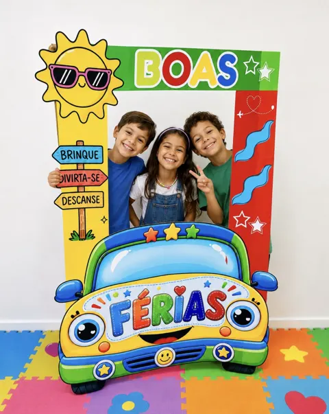 Moldura para foto férias carrinho — capa do material