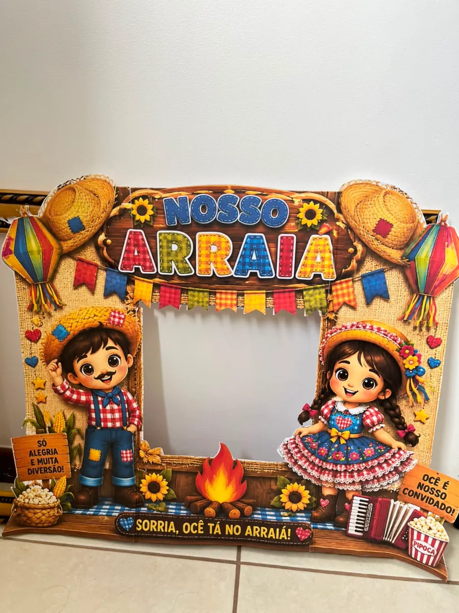 Moldura para Fotos Festa Junina - Anos Iniciais — amostra 3: Transforme sua festa junina em um momento inesquecível e…