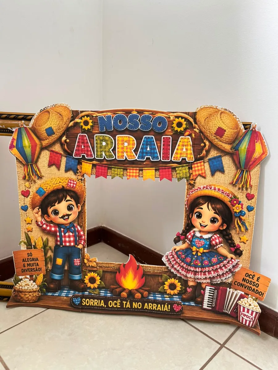 Moldura para Fotos Festa Junina - Anos Iniciais — amostra 4: Transforme sua festa junina em um momento inesquecível e…
