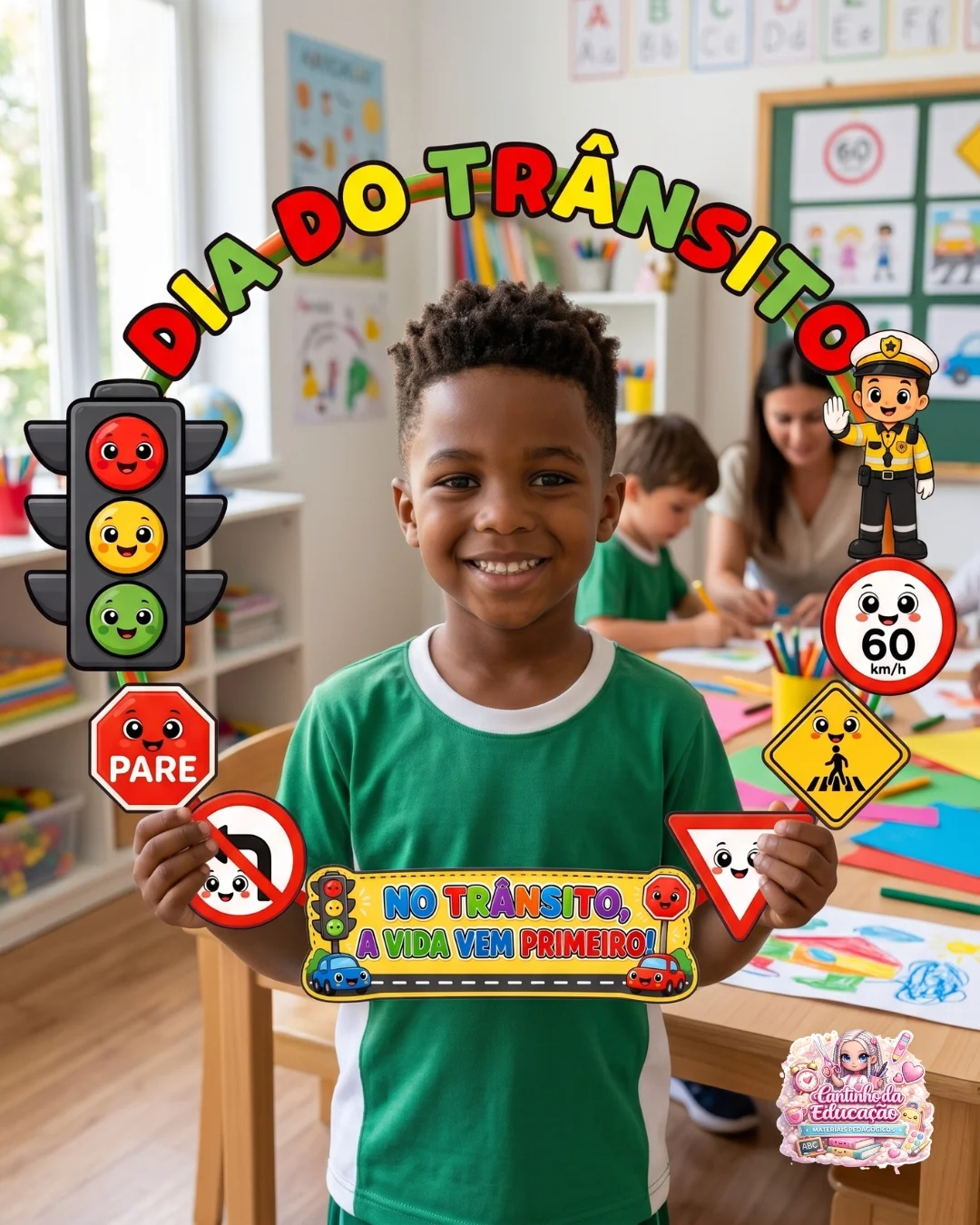 MOLDURA PDF PARA BAMBOLÊ – DIA DO TRÂNSITO — Datas comemorativas para Educação Infantil: Deixe o ambiente escolar mais…