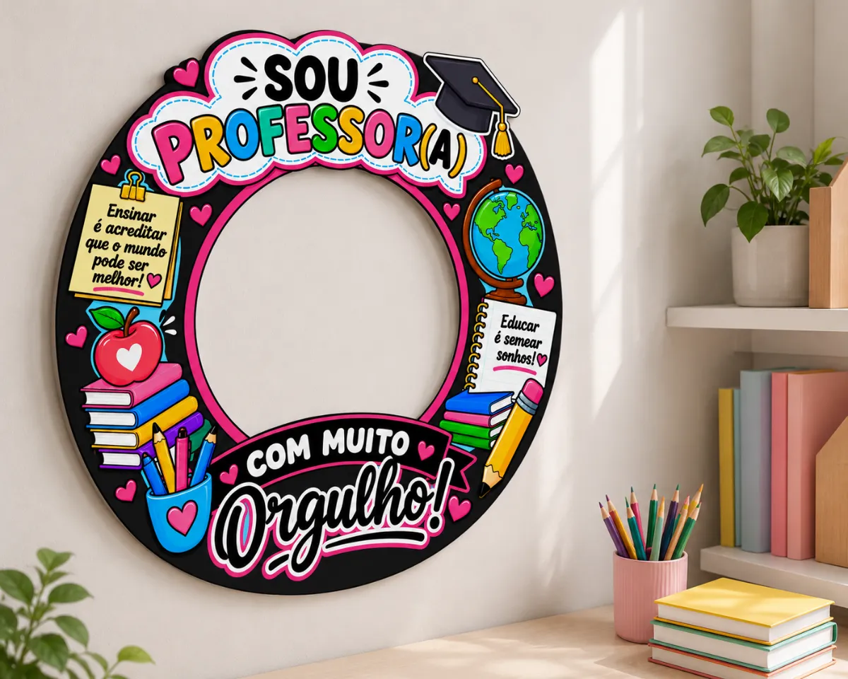 Moldura “Sou Professora, Com muito orgulho Em PDF!” — amostra 2: ✨ IDEAL PARA