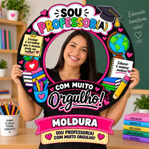 Moldura “Sou Professora, Com muito orgulho Em PDF!” — capa do material