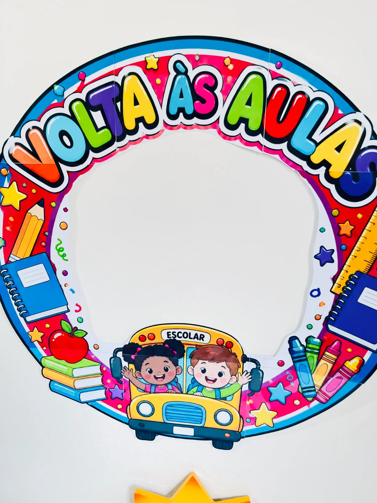 Moldura Volta às Aulas — amostra 3: Receba seus alunos com criatividade e registre momentos inesquecíveis