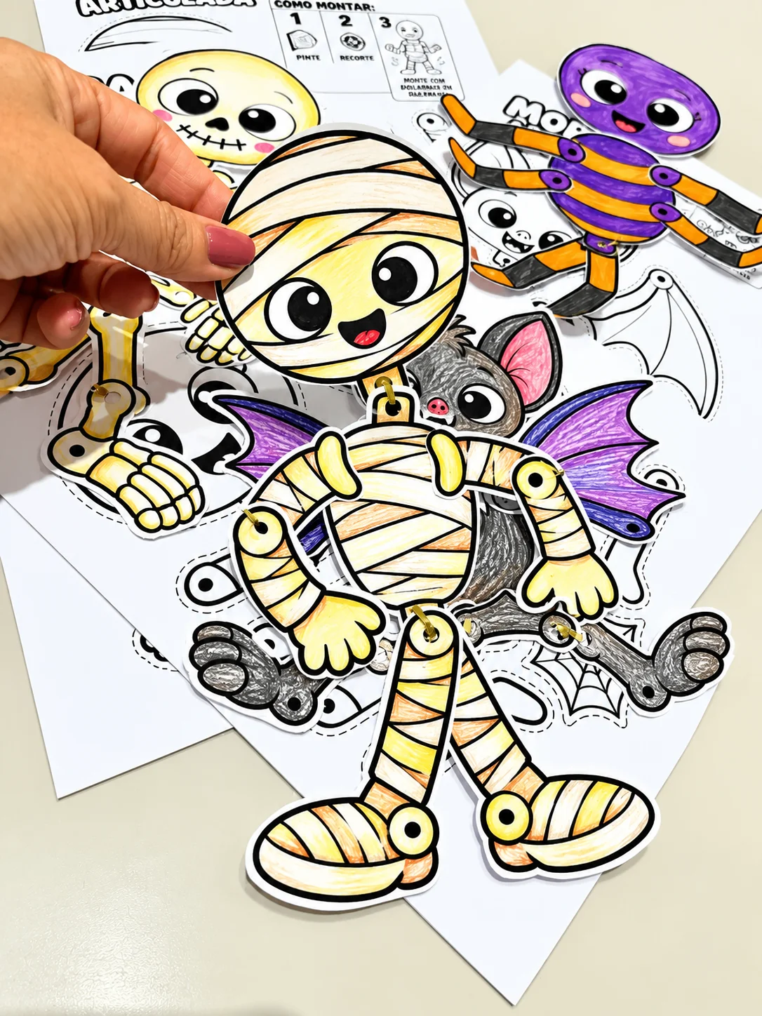 Monstrinhos Articulados Halloween para Imprimir — História para Educação Infantil: Coleção de monstrinhos articulados para…