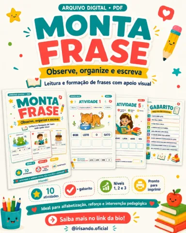 Monta Frase – Leitura e Formação de Frases com Apoio Visual — amostra 2: Material pedagógico desenvolvido para trabalhar… Monta Frase – Leitura e Formação de Frases com Apoio Visual — amostra 2: Material pedagógico desenvolvido para trabalhar…